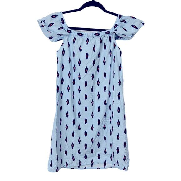 J. Crew Off The Shoulder Ikat Print Dress Blue & Red Women’s Size XS - Picture 6 of 7